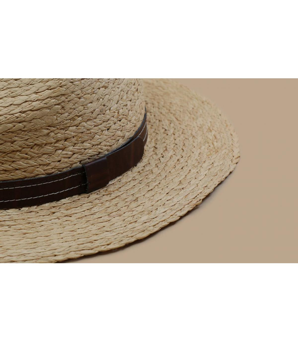 Fashion Lady Casquette décontractée pliable large soleil Chapeau de paille pour femmes et hommes Chanceux résident en face, Marine, M