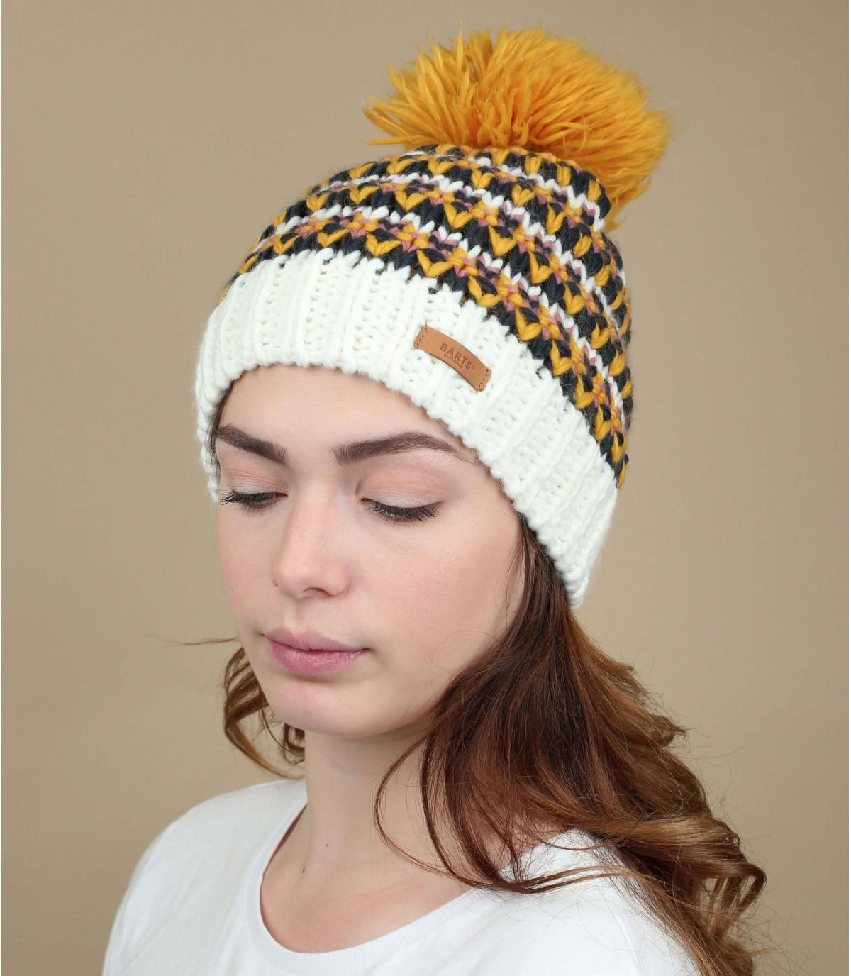 Bonnet pompon jaune - Melapie Beanie 