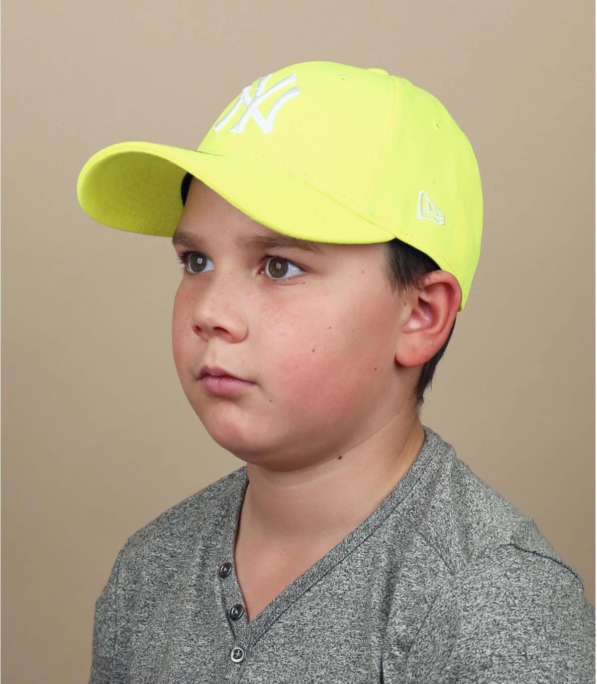 casquette enfant NY jaune fluo - Casquette Kids Neon Pack NY 940 upright  yellow New Era : Headict
