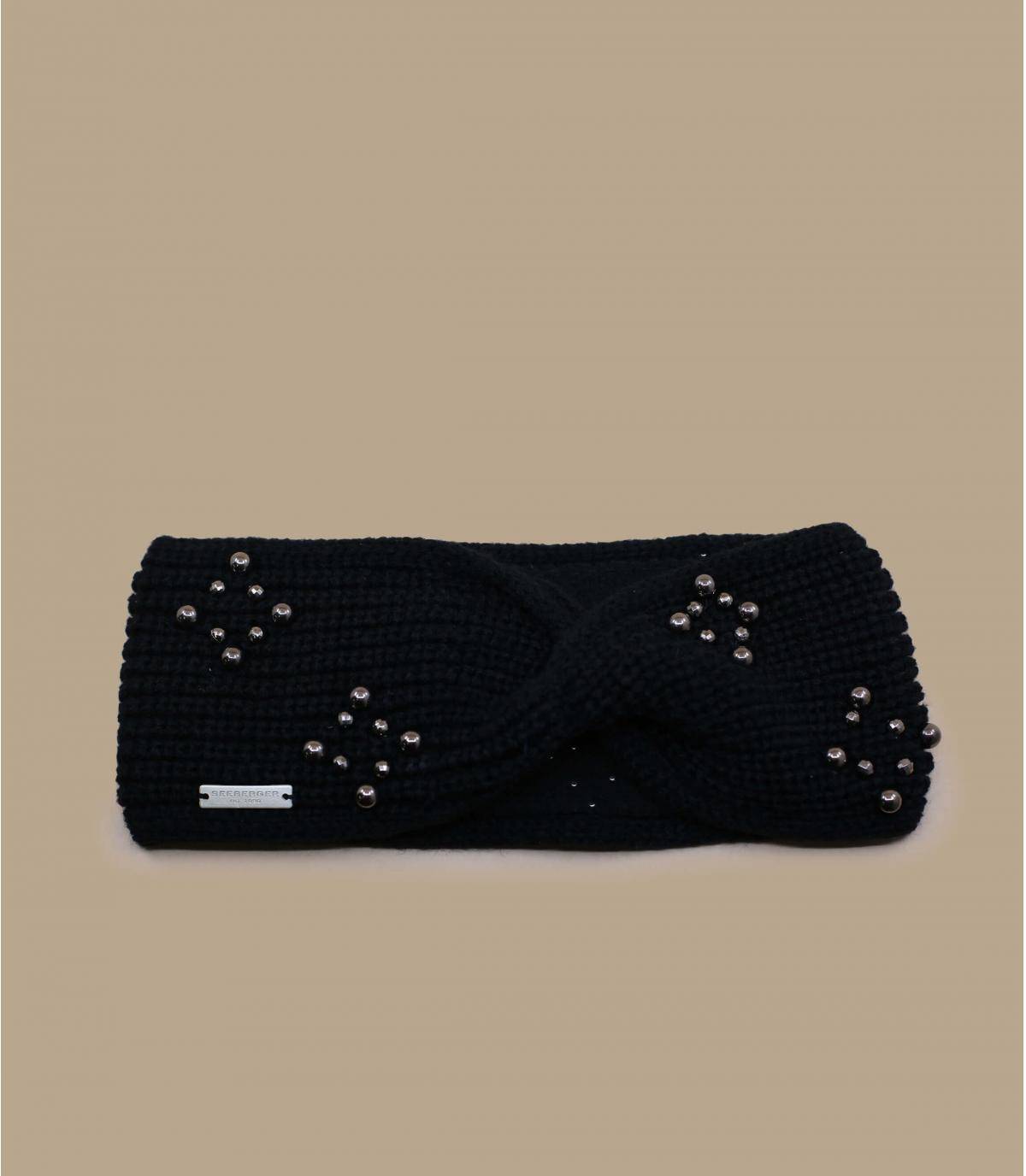 bandeau noir laine lurex - Emmy black Herman Headwear : Headict