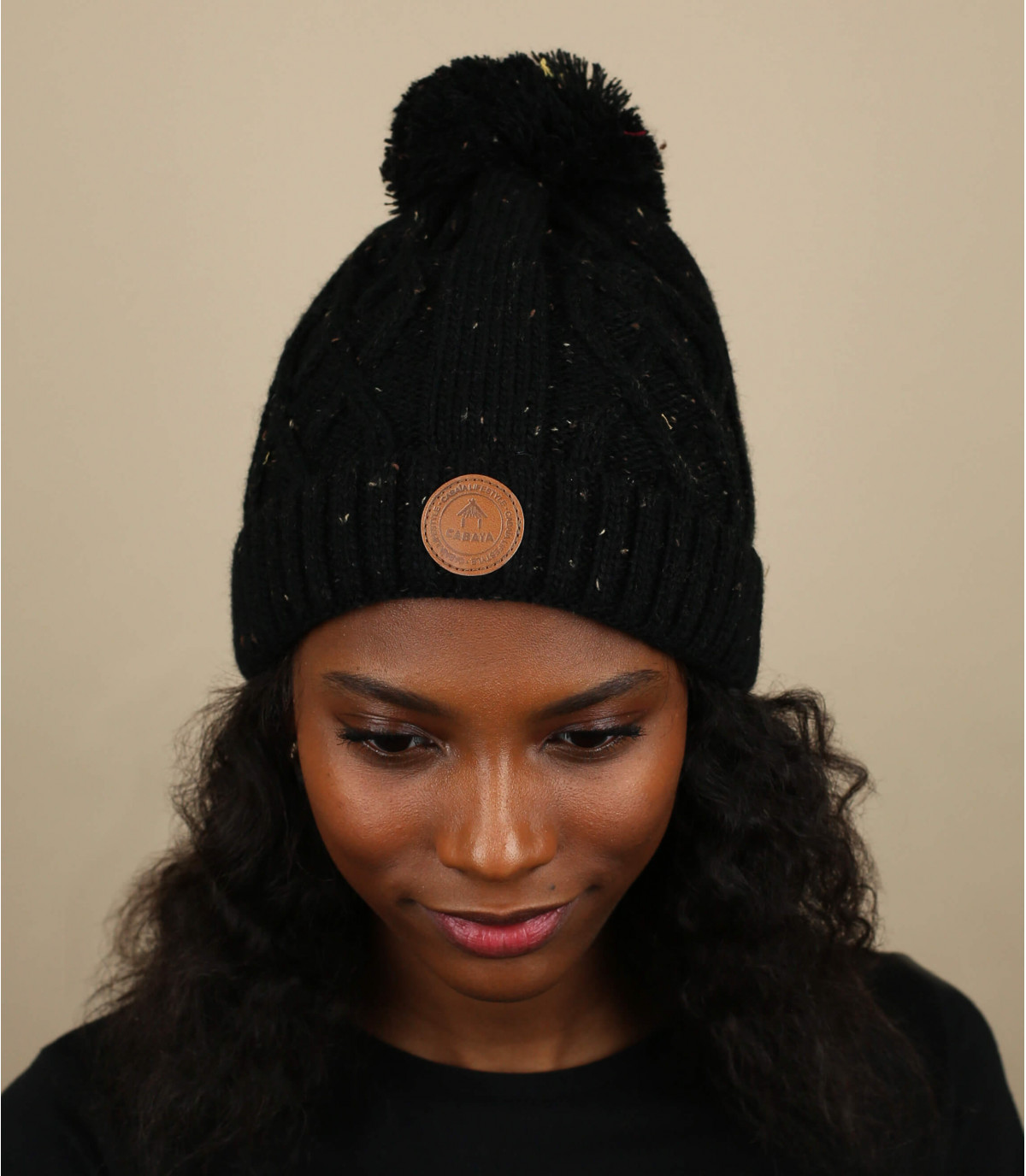 bonnet pompon noir Cabaia - Appletini black Cabaïa : Headict