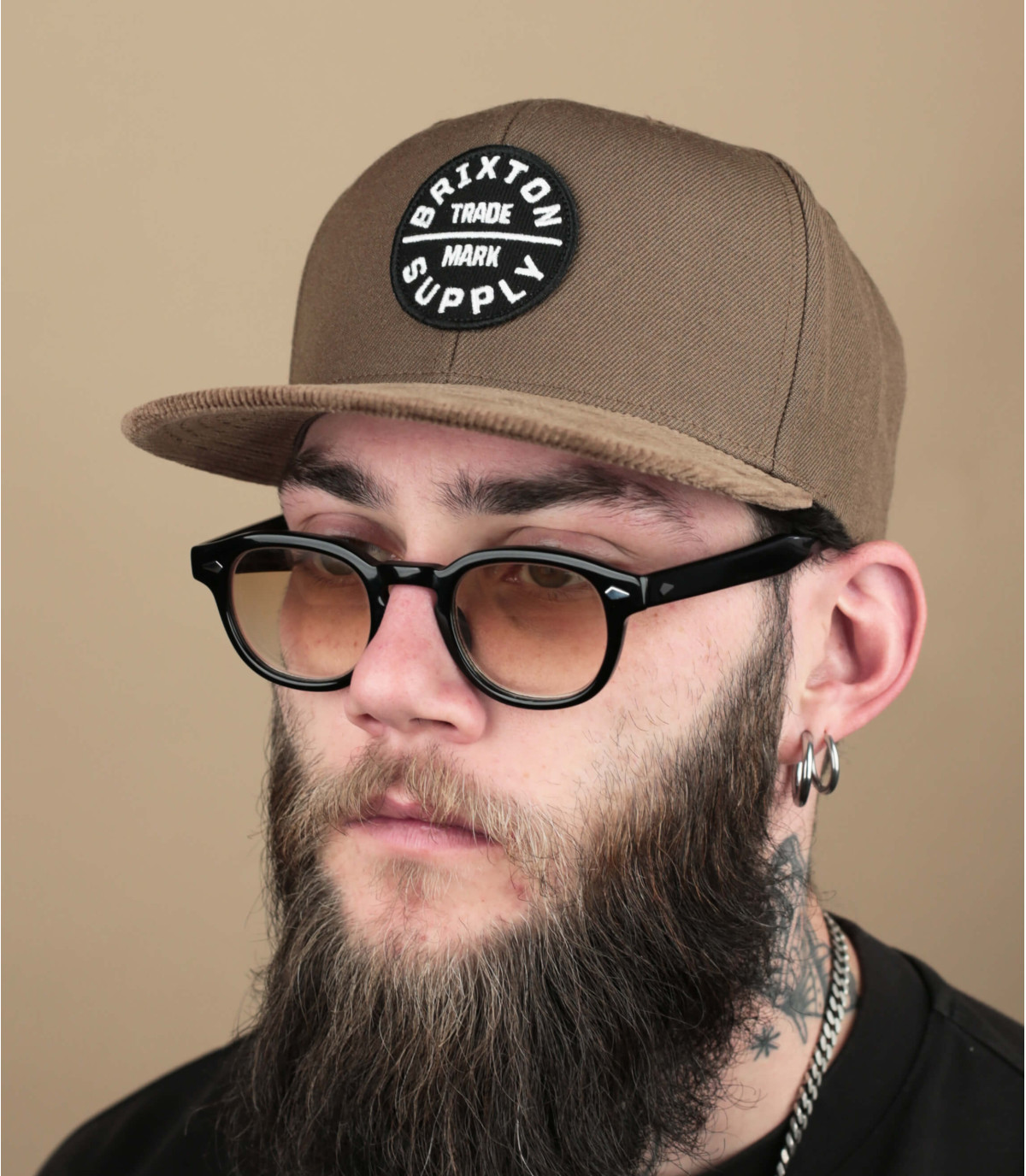 Casquette courbée marron foncé snapback SUEDINE3 Von Dutch