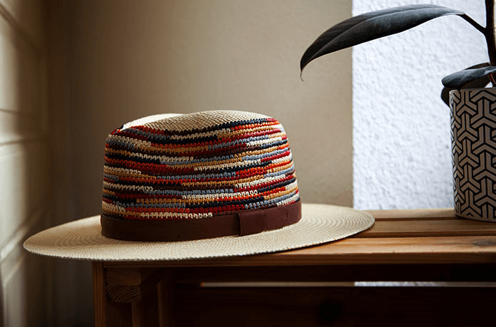 Fedora paille multicolore Bailey