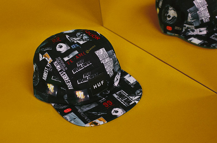 5 panel noir imprimé Huf