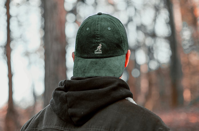 casquette velours vert Kangol